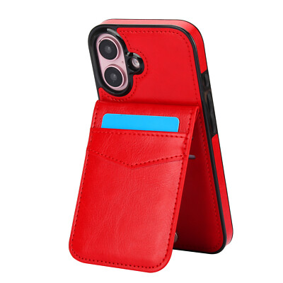 For iPhone 16 Pro Max 15 14 13 12 11 Leather Card Holder Wallet Case Phone Cover