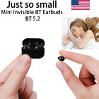 New Invisible Headphones Tws Mini Earphones Bluetooth 5.2 Earbuds Xmas Gift~