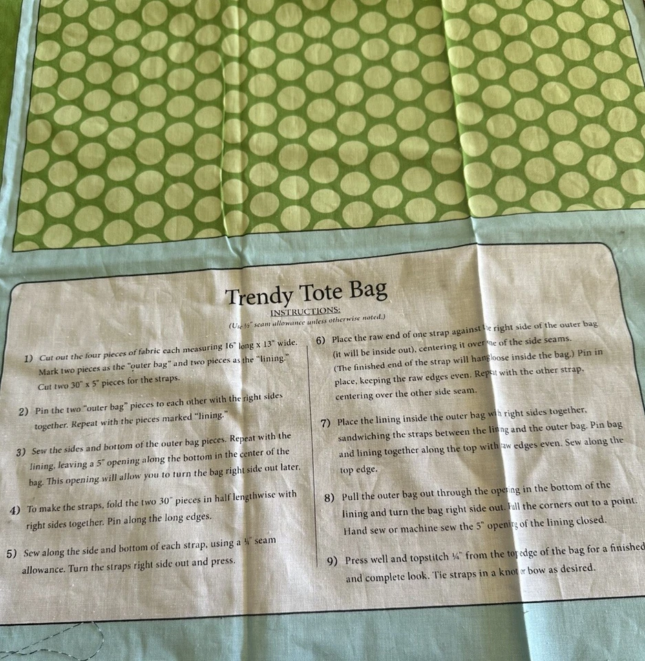 Trendy Tote Fabric Panel Retro Print Brother Sister Design Studio Reversible - Image 4 of 4