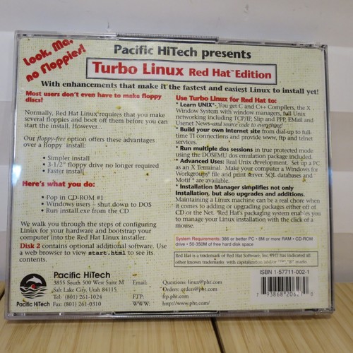 1996 Turbo Linux 3.0.3 Red Hat Edition Operating System POSIX 386 to Pentium PCs - Picture 2 of 8