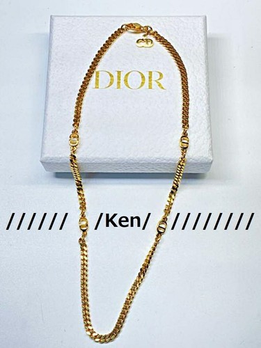 CHRISTIAN DIOR Necklace Chain AUTH Logo 