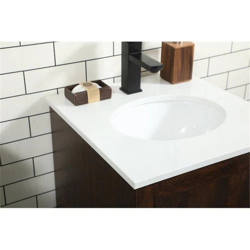 Elegant Decor Soma 18" Aluminum MDF Single Bathroom Vanity in Expresso - Picture 4 of 8