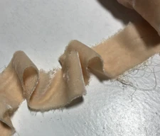 Hand Dyed Champagne Silk Velvet Ribbon ( 4 Widths to choose from)