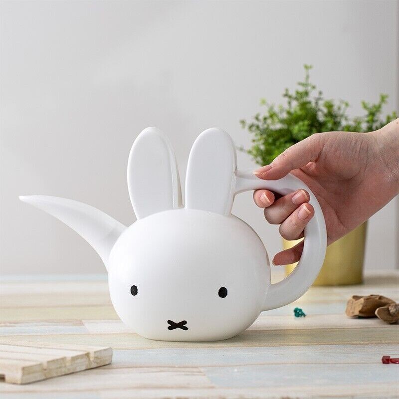 Flower Miffy Face Watering Can 500ml Lightweight White Japan