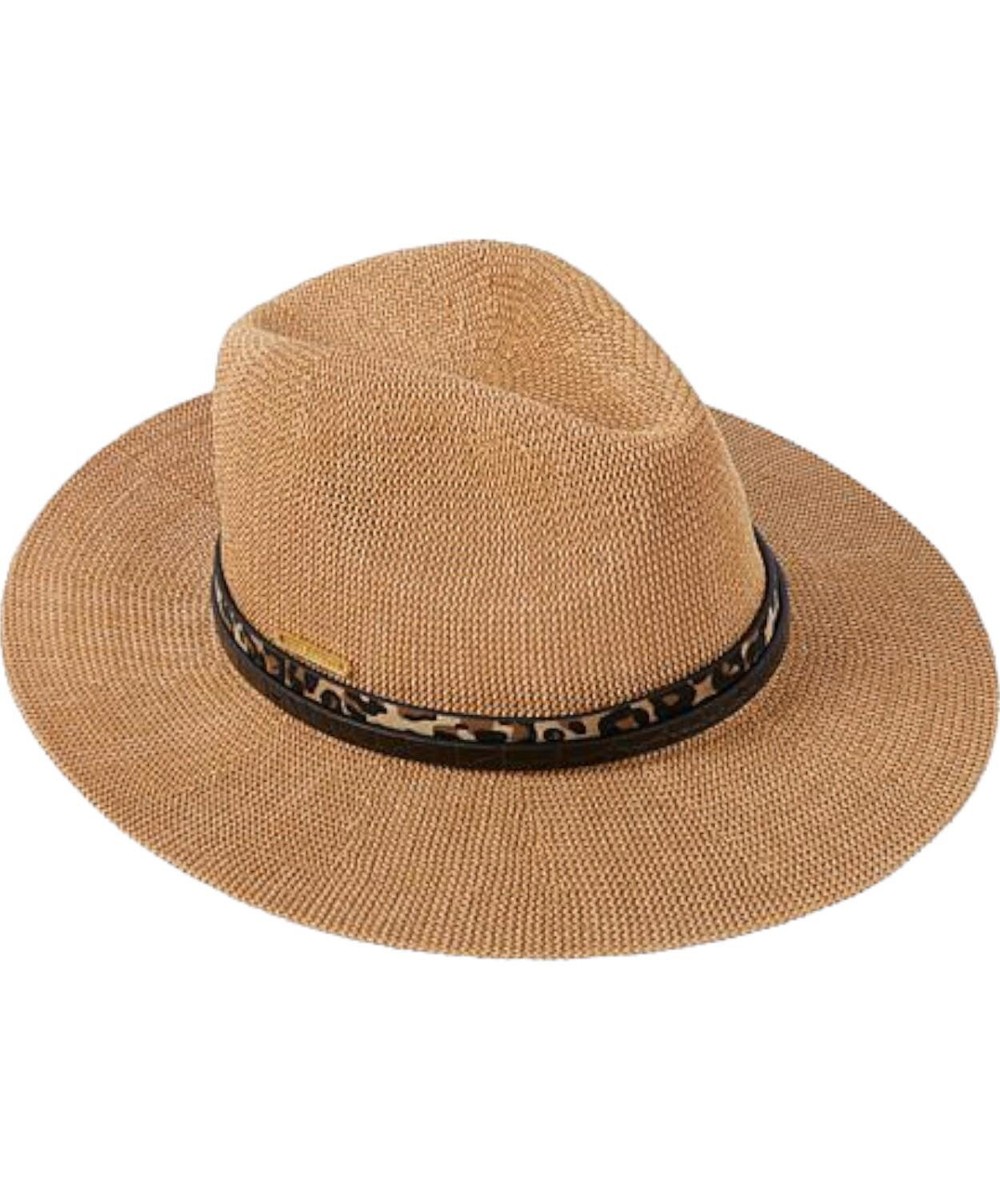 Vince Camuto Double Buckle Straw Panama Hat Tan | eBay display picture 2