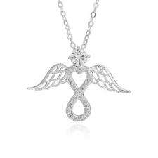 Equilibrium Guardian Angel Silver Plated Eternal Angel Necklace