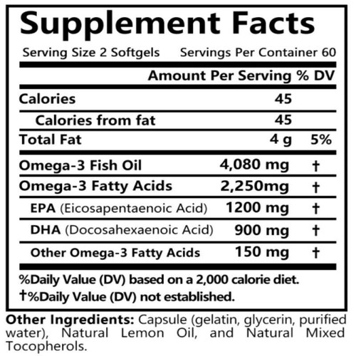 Omega-3 Capsule Olio di Pesce - Supporto Cuore, Cervello, Occhi e Immunitario - Con DHA/EPA - Foto 8 di 12
