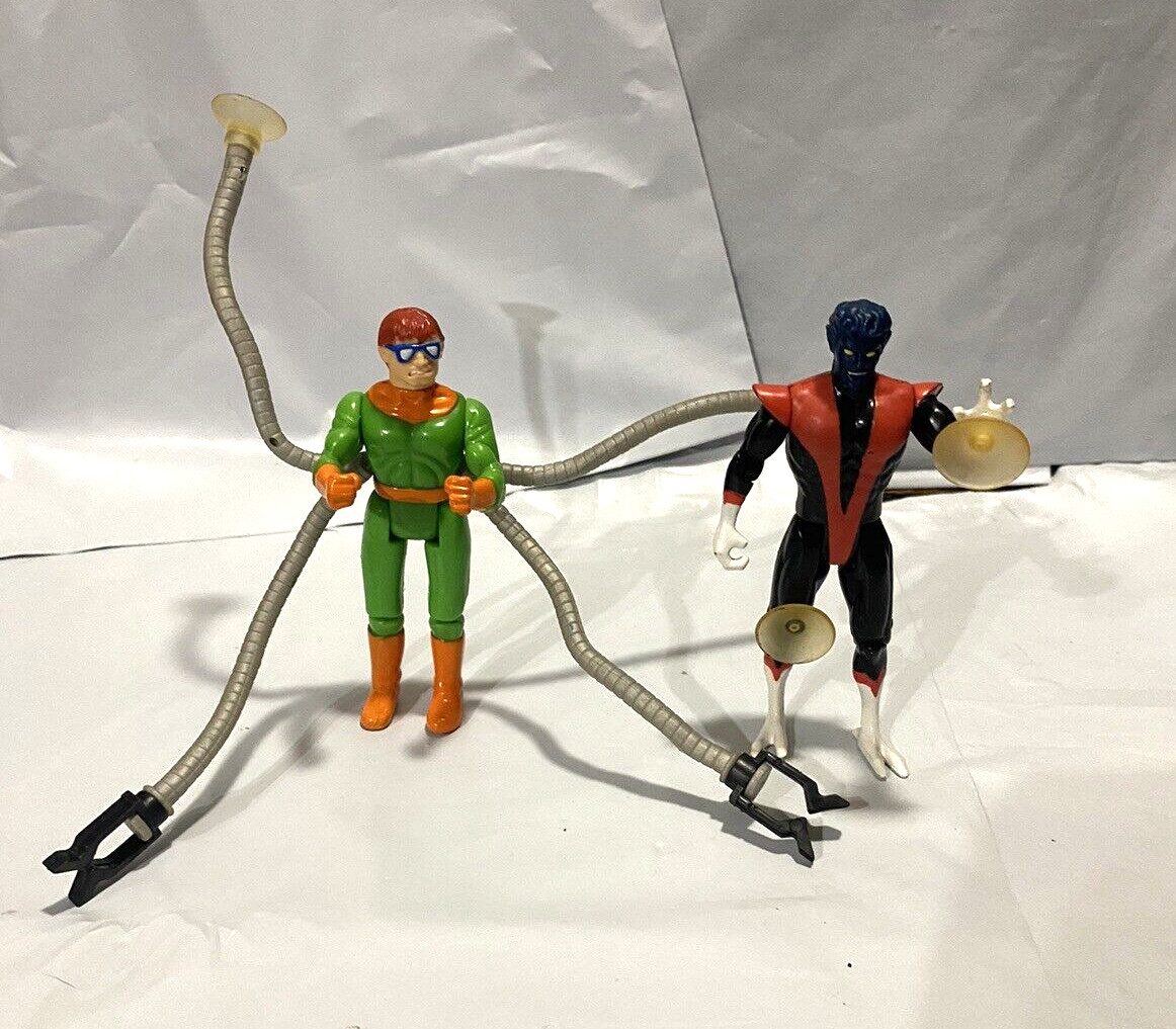 1993 Dr. Octopus And Night Crawler Suction Cup Toy Biz Action Figures Lot