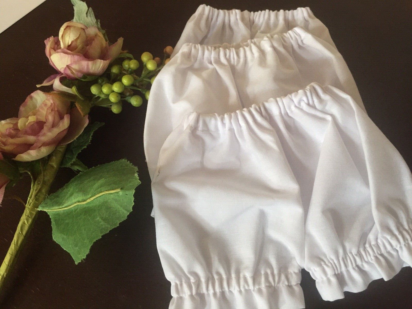 5 WHITE BLOOMERS SIZED FOR For 16” CABBAGE PATCH & SIMILAR THICK BODY DOLLS