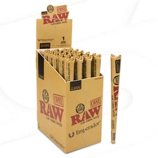 RAW Classic Emperador - Box 24 PACKS - Pre Rolled 1 Cone Pack Natural