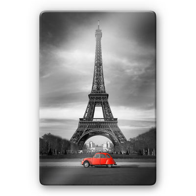 Glas Glasbild La Vie est Belle - rot  Paris  Eiffelturm Wanddeko