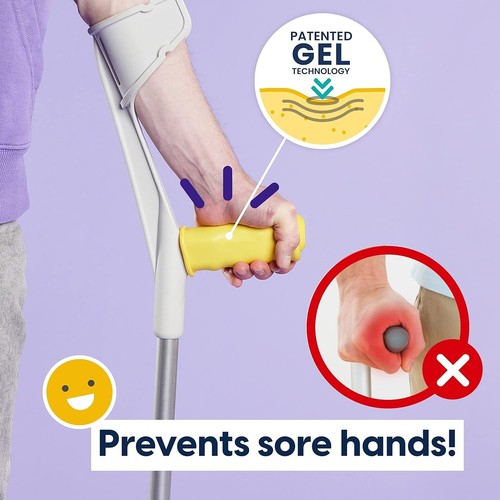 MySleeve - Crutch Handle Covers set of 2 with Soft Gel Pads, Prevent Falling ... - Picture 3 of 8