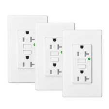 GFCI Outlet 20A Self Test Ground Fault Receptacle TR WR with LED Indicator 3Pack