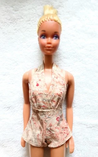 Vtg 1978 Barbie Sun Lovin' Malibu PJ Doll With Clone 70's Romper Cut Hair