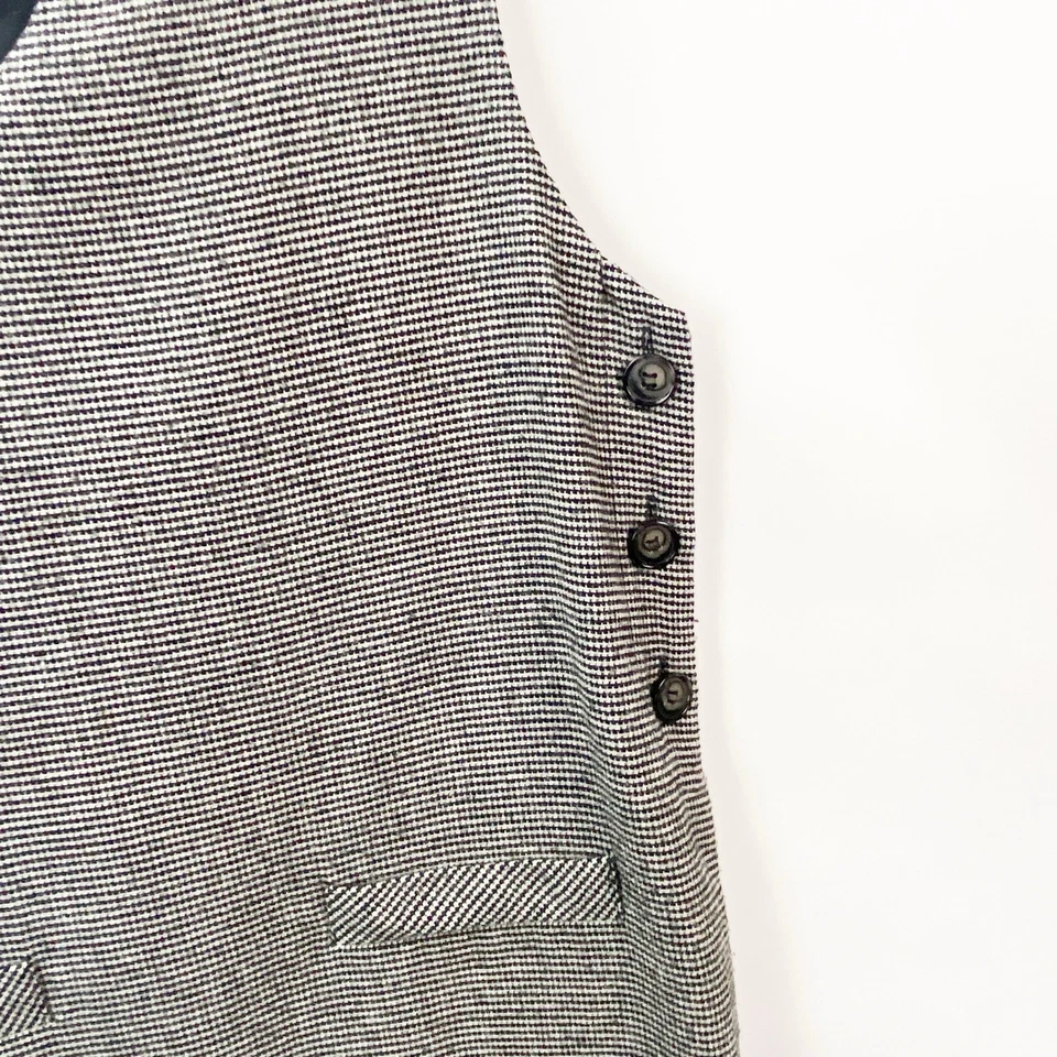 Mini vestido recto vintage años 90 Sag Harbor 14 para mujer negro/blanco mezcla de lana Foto 3 de 4