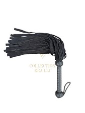 Handmade Black Suede Leather Flogger Multi Tail Genuine Leather Handle