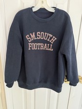 New Crew neck fleece-lined sweatshirt navy blue cotton Women Size M