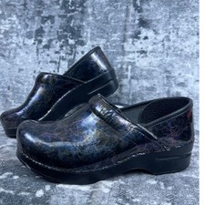 Dansko Professional ClogsEU 39 Black Iridescent Patent Leather Nursing Work Shoe