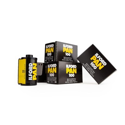 5x Ilford PAN 100 135-36 35mm Kleinbildfilm S/W B/W Schwarzweißfilm Black&White