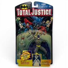 Vtg Total Justice Batman Action Figure w/Flight Armor & Glider Cape 1996 Kenner