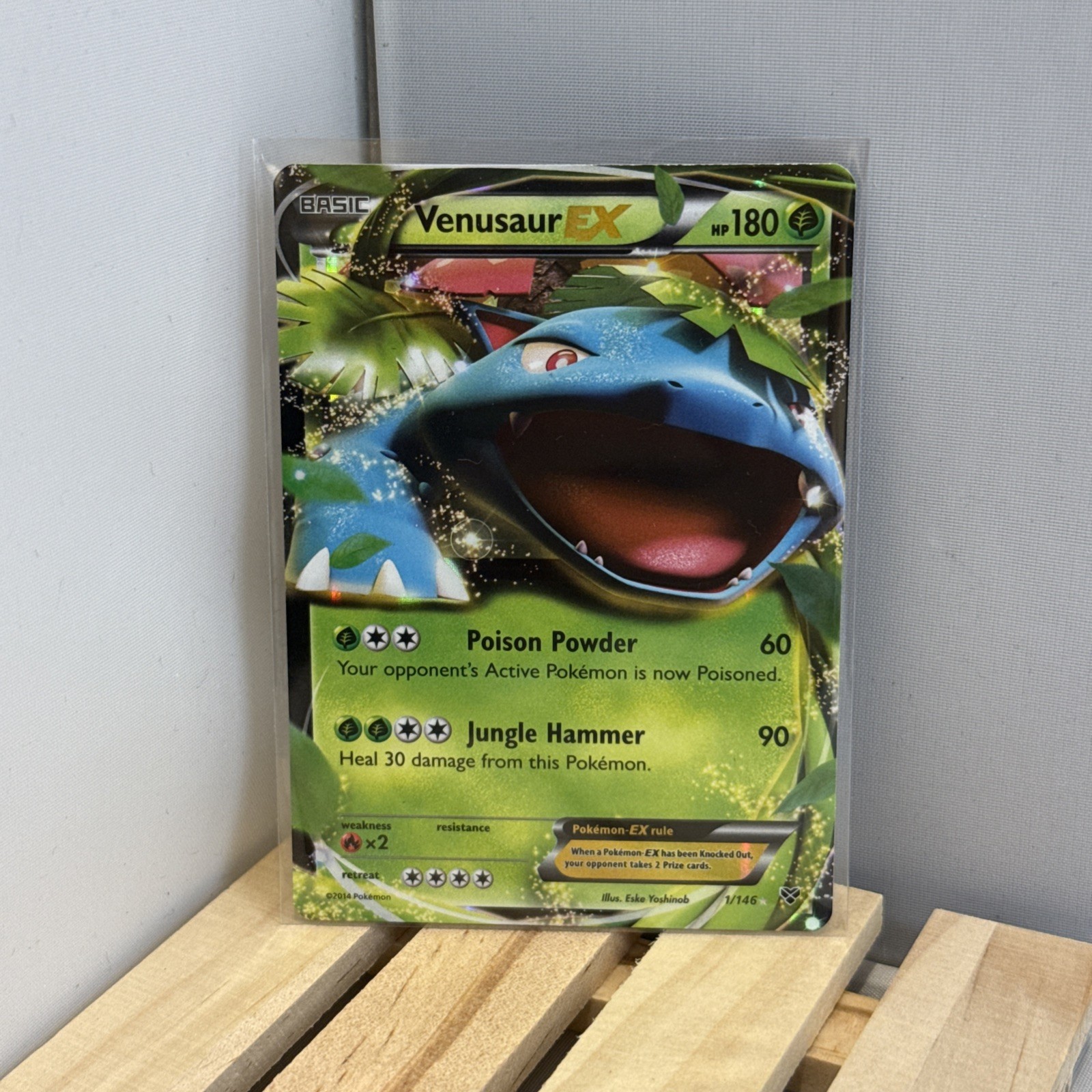 2014 Pokemon Venusaur EX 1/146 XY Base Set Holo Ultra Rare EX Card