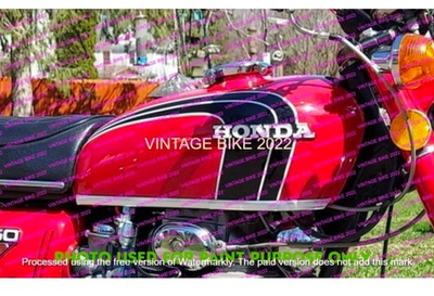 #ad HONDA CB 350 K3 K4 SUPER SPORT 71 73 RED BLACK STEEL PETROL TANKCAP COMPATIBLE $373.62