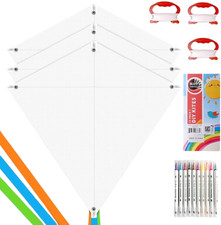 DIY Kites for Kids Kite Making Kit Bulk, Decorating Coloring Kite Party Pack,Whi