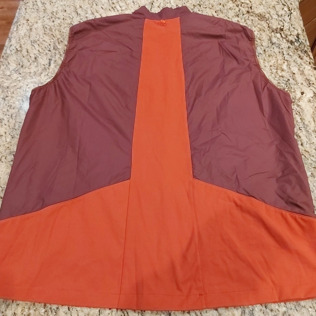 BROOKS Men's Run Happy Running Vest 2XL Purple/Rust Zip-Up Lightweight Packable - product detail image 16
