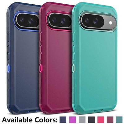 For Google Pixel 9 Case, 3-Layers Rugged Heavy Duty Shockproof Hard Matte Cover