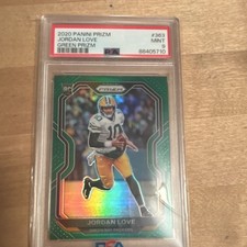 2020 Panini Prizm Rookie Jordan Love Green Bay Packers #363 Green Prizm PSA 9