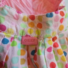 OILILY GIRLS TWIRLY PLEATED SKIRT LINED PINK POLKA DOTS 152 12 ADJUSTABLE WAIST