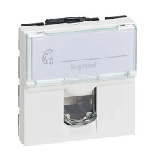 Prise RJ45 cat.6  2 modules Legrand Mosaic  ref 076565