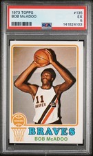 vintage PSA 5 - TOPPS 1973 BOB McADOO ROOKIE RC BASKETBALL CARD #135 - BRAVES. rookie card picture