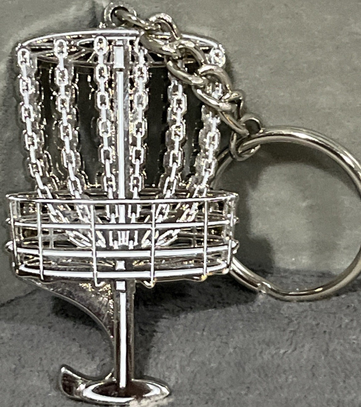 Disc Golf Silver Basket Metal Key Chain Championship Souvenir Nice Gift Present