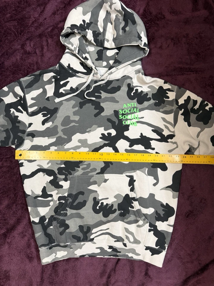 Y2K ASSC Anti Social Social Club Artic Camo Lime Green Spellout Graphic Size Med - Image 3 of 4