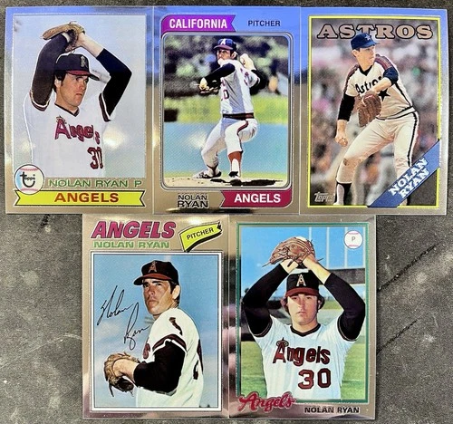 (x5) 1998 Topps Finest Reprint Nolan Ryan Baseball Card Lot - MLB HOF (L6)