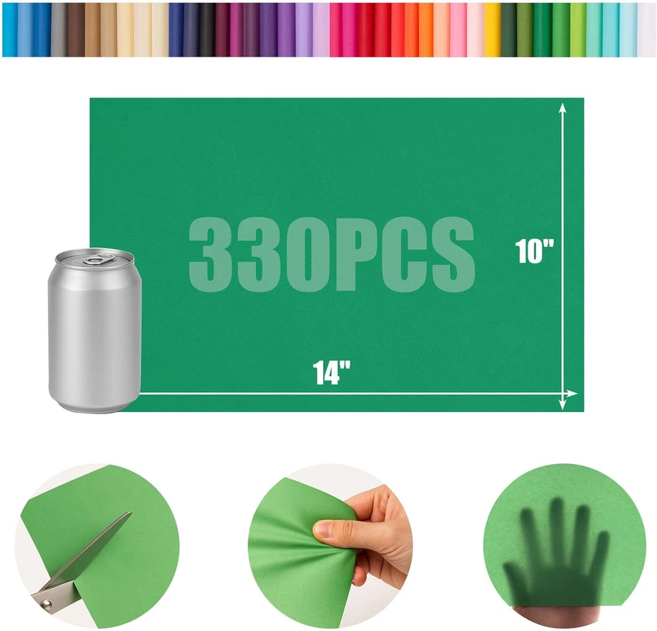 330 Sheets Multicolor Tissue Paper, 14X10 Inch Bulk for DIY Crafts & Gifts - Image 4 of 4