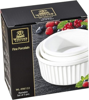 Wilmax Ramekin Set   3-teilig   Backofenfeste Schalen   Weiß   WL-996122/3C