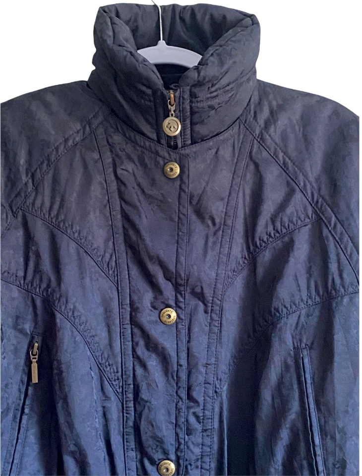 Chaqueta Parka De Colección Descente Esquí Nieve Para Mujer EE. UU. 6 / UE 36 Invierno Larga Estampado Azul Foto 4 de 4
