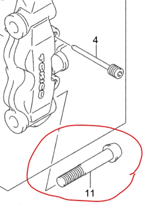 GSXR1000 K3-K4 Titanium brake caliper bolt kit full set 03-04 Ti mounting bolts - Image 2 of 4