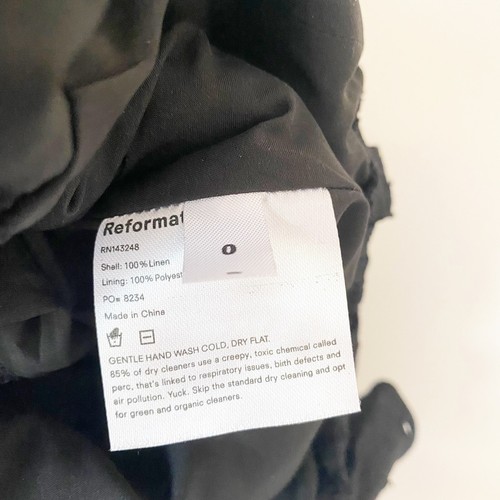 REFORMATION Women’s Maldives Black Linen Eyelet Midi Dress Sz 0 Cottagecore - Picture 9 of 11