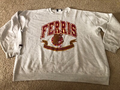 Vnt Ferris State University Bulldogs Pullover Sweatshirt Gray Men s 2XL Jansport