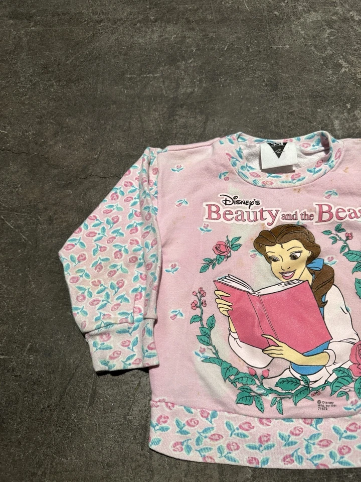 Sudadera De Colección Disney La Bella y la Bestia Niños Pequeños 4T Rosa Floral SSI Foto 2 de 4