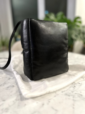 Stand Studio Diya Black Lamb Leather Top Handle Bag New