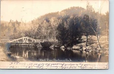Real Photo Postcard Vermont Proctorsville Black River Bridge posted 1907