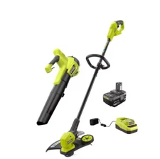 RYOBI 18V String Trimmer and Blower Combo Kit PCLCK202K w/ Battery and Charger