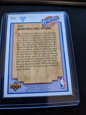 JERRY WEST 1991-92 Upper Deck Basketball Heroes 1979 FIND THE WEST