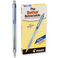 30001 Pilot The Better Retractable Ballpoint Pen, Fine Point, Blue, Pack of 24