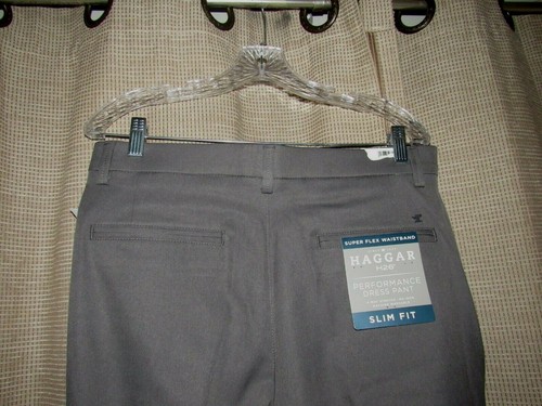 NWT new HAGGAR Pants Mens 32 X 32 Gray 
