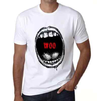 Herren Grafik T-Shirt Mundausdrücke woo   Mouth Expressions Woo